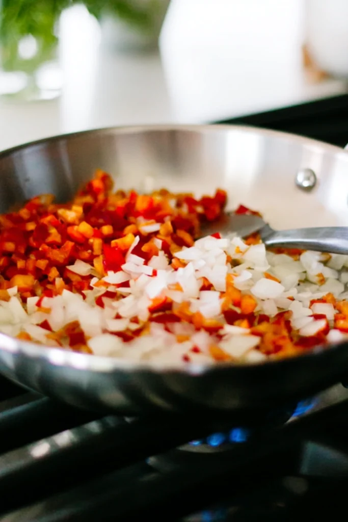 Shakshuka eggs poached in tomato sauce